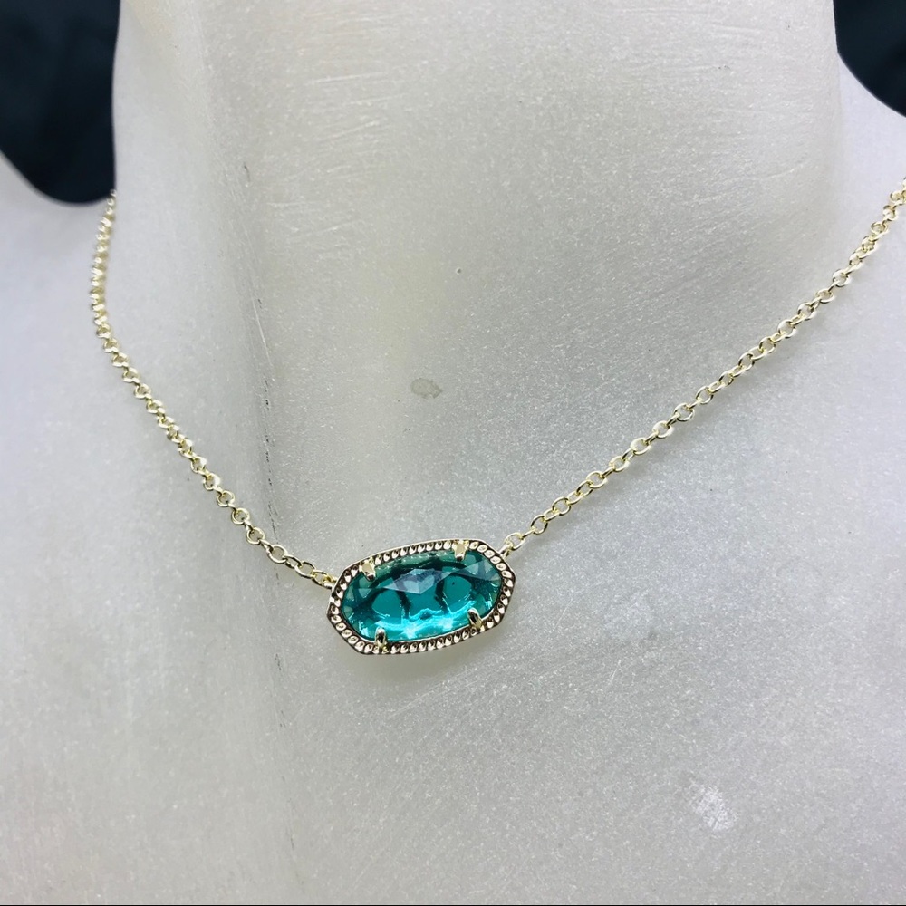 Kendra Scott Elisa London Blue Necklace Gold Tone December